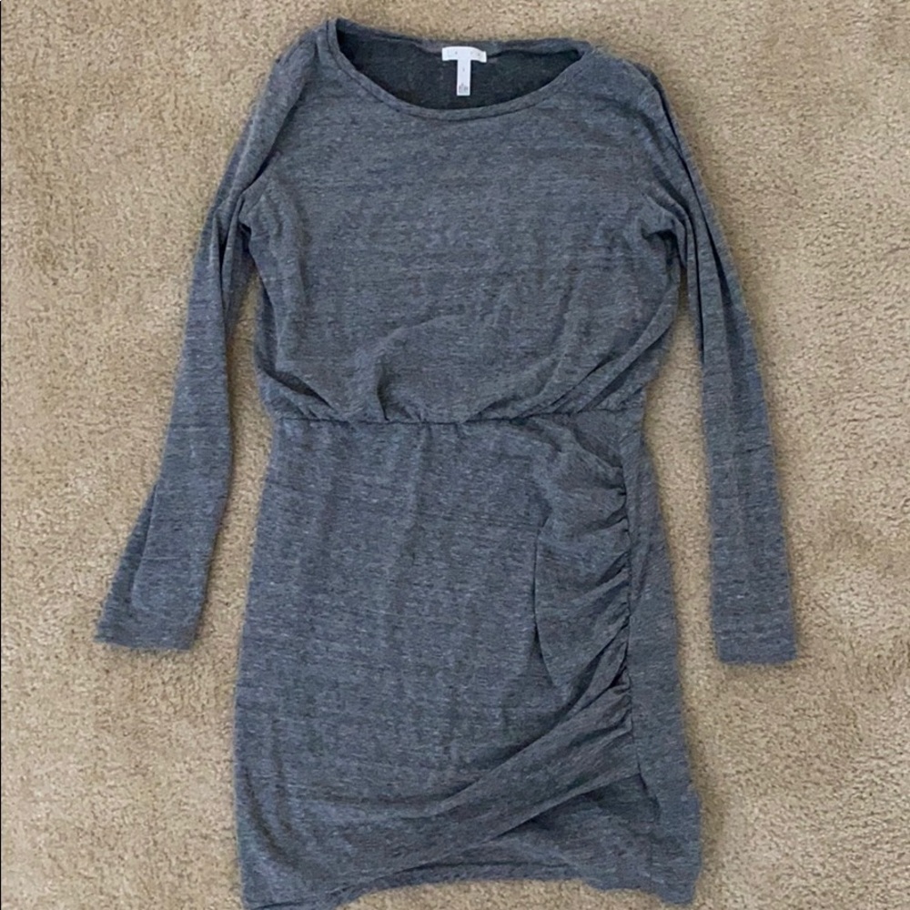 Nordstrom Leith Gray Long Sleeve Casual Dress